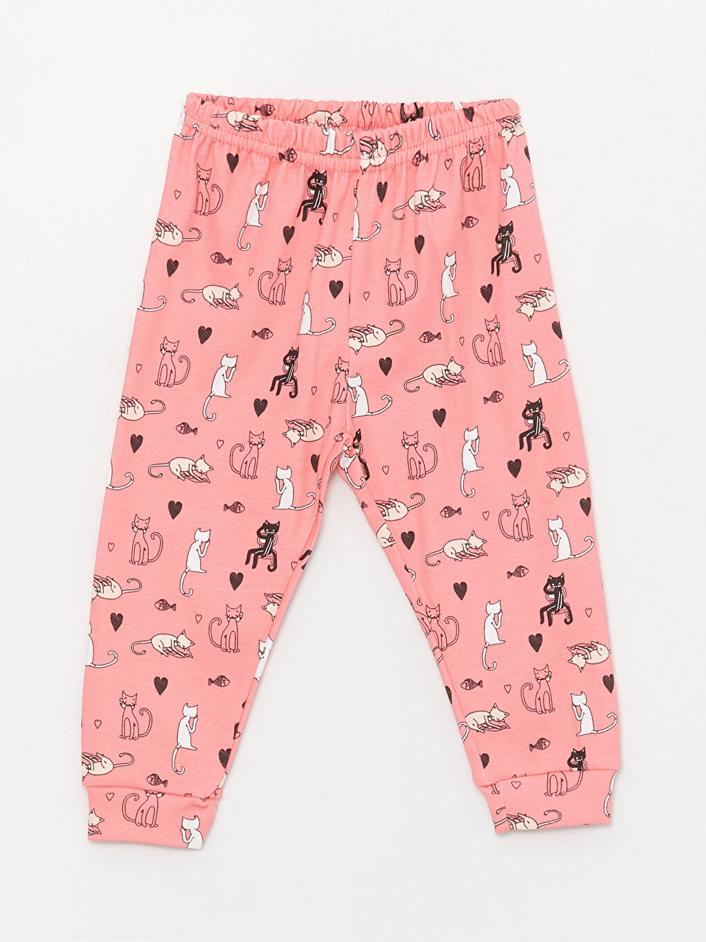 Pembe Bisiklet Yaka Baskılı Kız Bebek Pijama Takımı-4