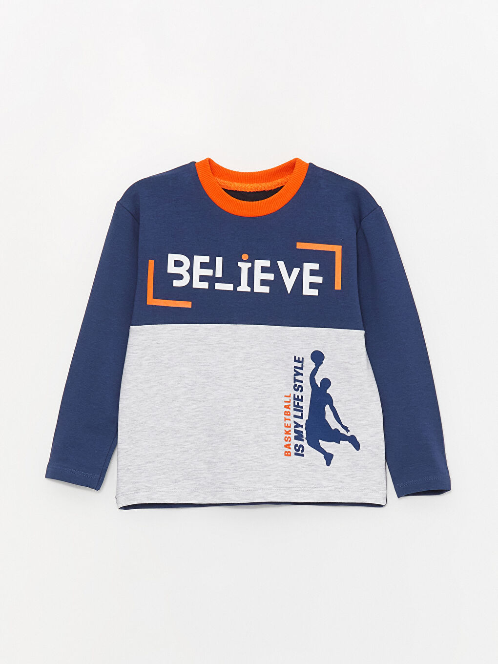 Karışık Bisiklet Yaka Uzun Kollu Baskılı Erkek Bebek 2'li Takım-1