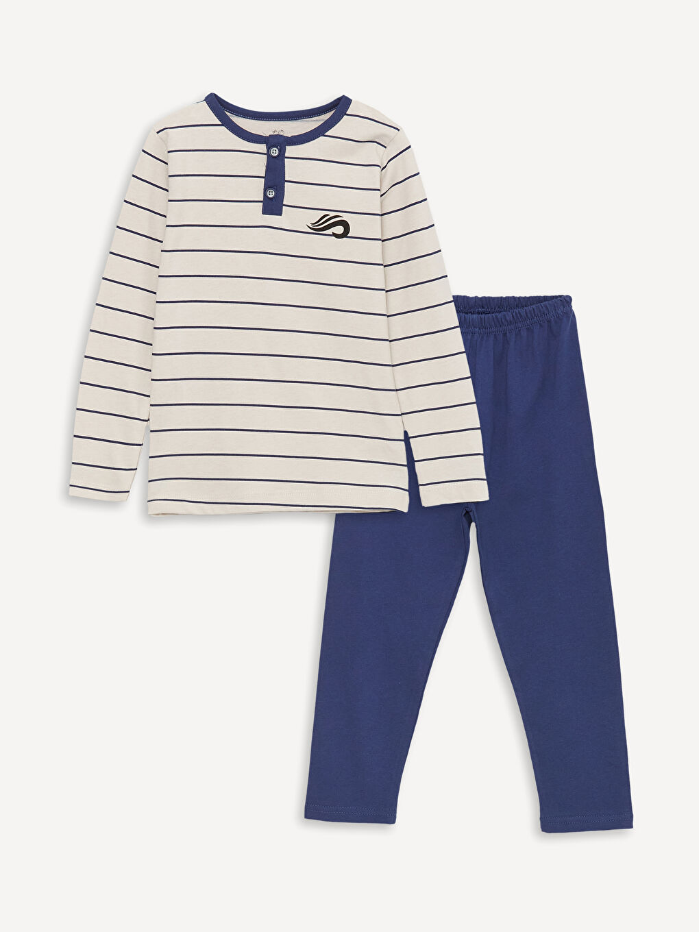 İndigo Bisiklet Yaka Baskılı Erkek Bebek Pijama Takımı