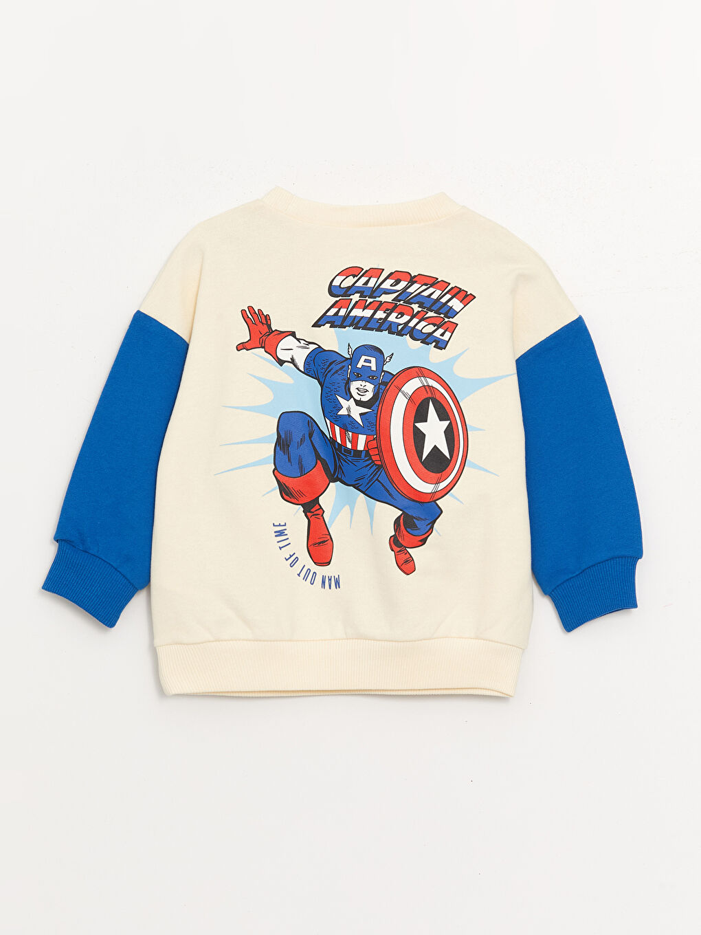 LCW baby Açık Bej Bisiklet Yaka Uzun Kollu Marvel Baskılı Erkek Bebek Sweatshirt - 1