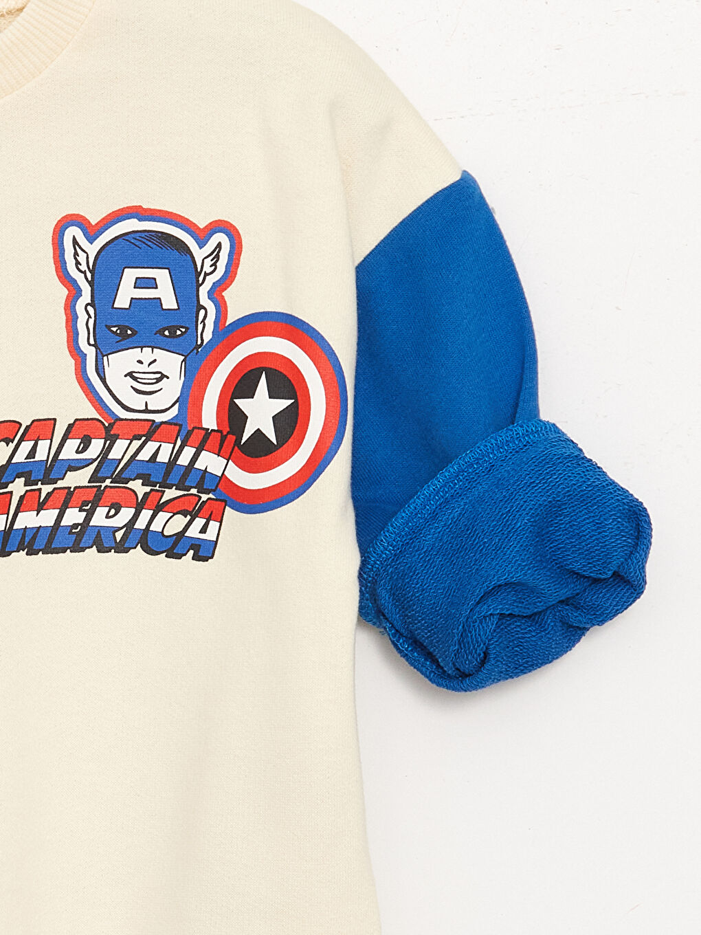 LCW baby Açık Bej Bisiklet Yaka Uzun Kollu Marvel Baskılı Erkek Bebek Sweatshirt - 2