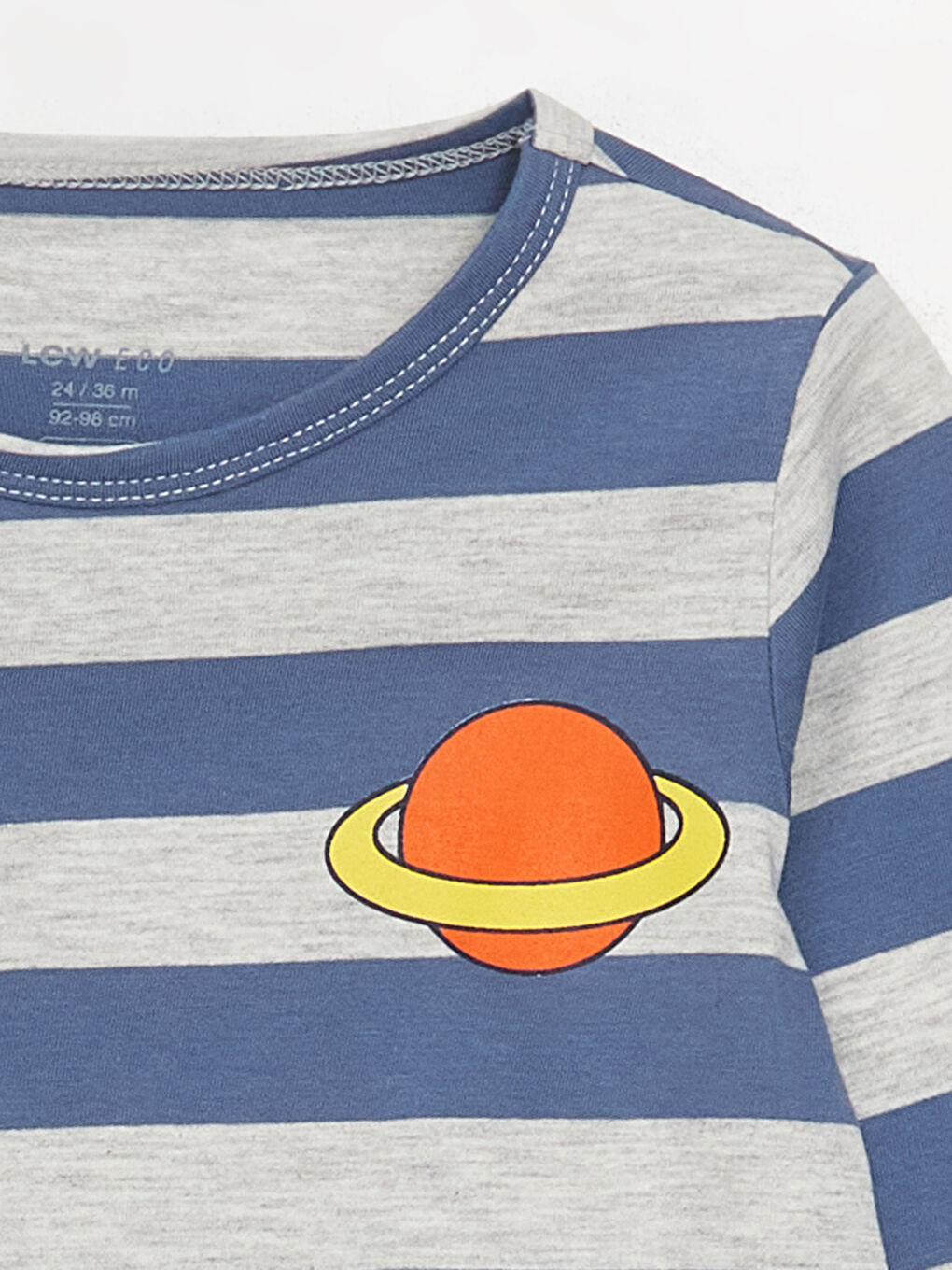 Mavi Bisiklet Yaka Uzun Kollu Erkek Bebek Pijama Takımı-2