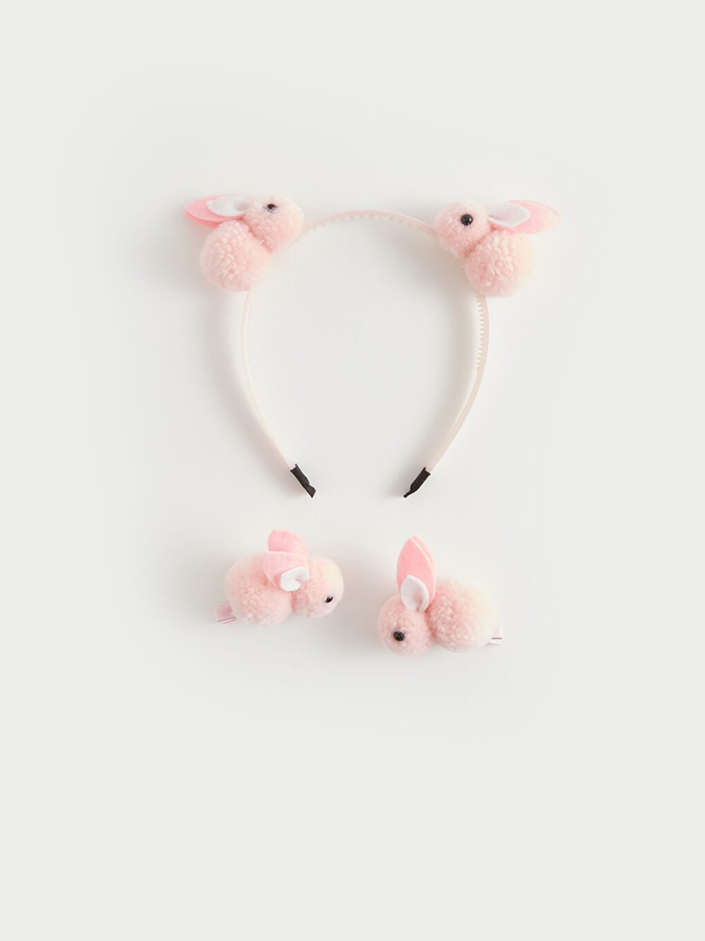 Karışık Tavşan Figürlü Kız Çocuk Taç ve Toka Seti