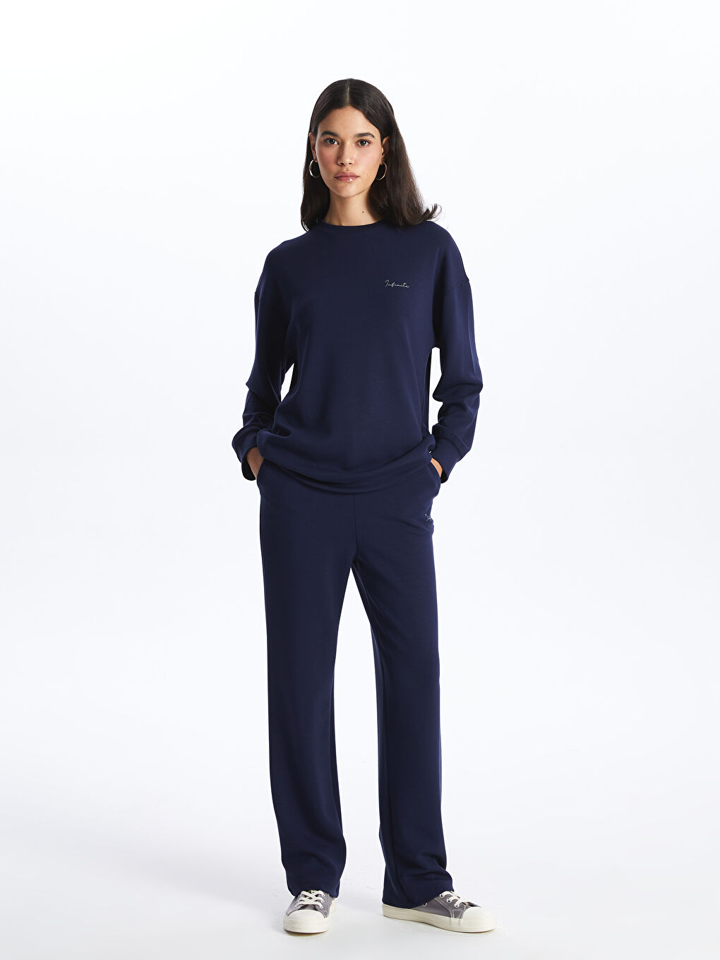 Elastic Waist Printed Women's Thick Sweatpants