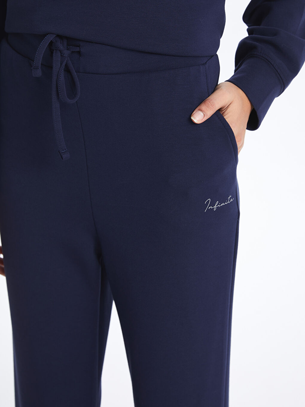 Elastic Waist Printed Women's Thick Sweatpants-4