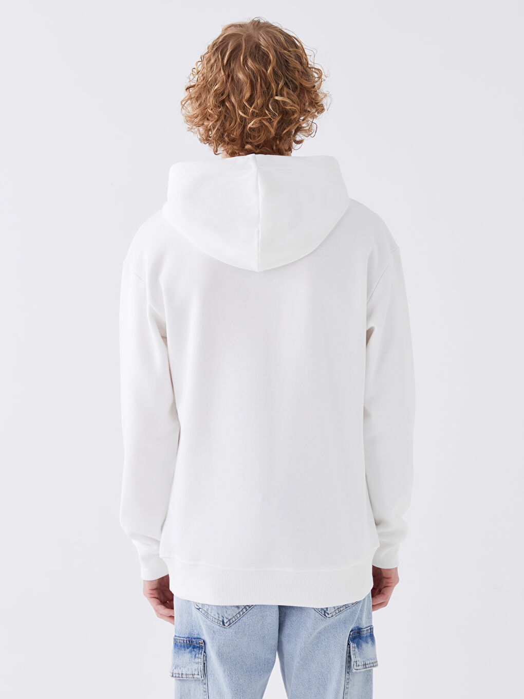 XSIDE Ekru. Uzun Kollu Baskılı Erkek Hoodie - 4