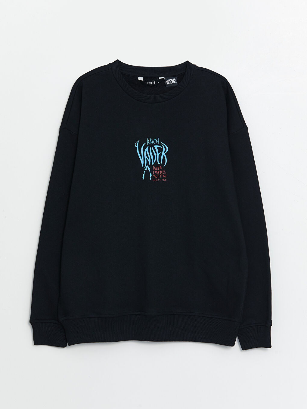 XSIDE Siyah Bisiklet Yaka Uzun Kollu Baskılı Erkek Kalın Sweatshirt - 6