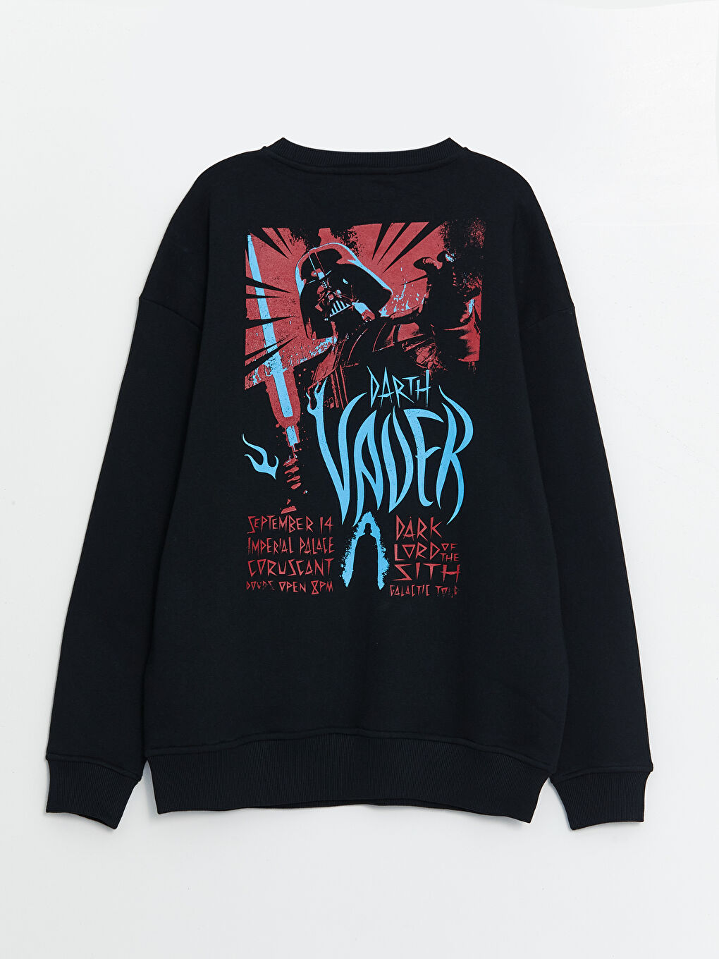 XSIDE Siyah Bisiklet Yaka Uzun Kollu Baskılı Erkek Kalın Sweatshirt - 7