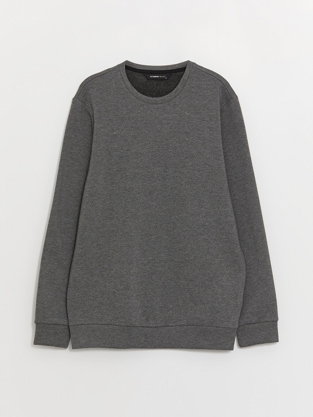 Antrasit Bisiklet Yaka Uzun Kollu Erkek Sweatshirt-5