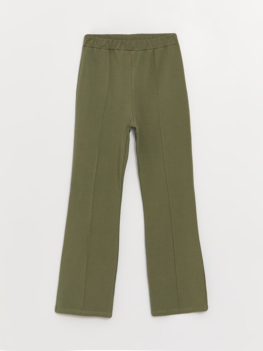 Yeşil Beli Lastikli Basic İspanyol Paça Kız Çocuk Tayt