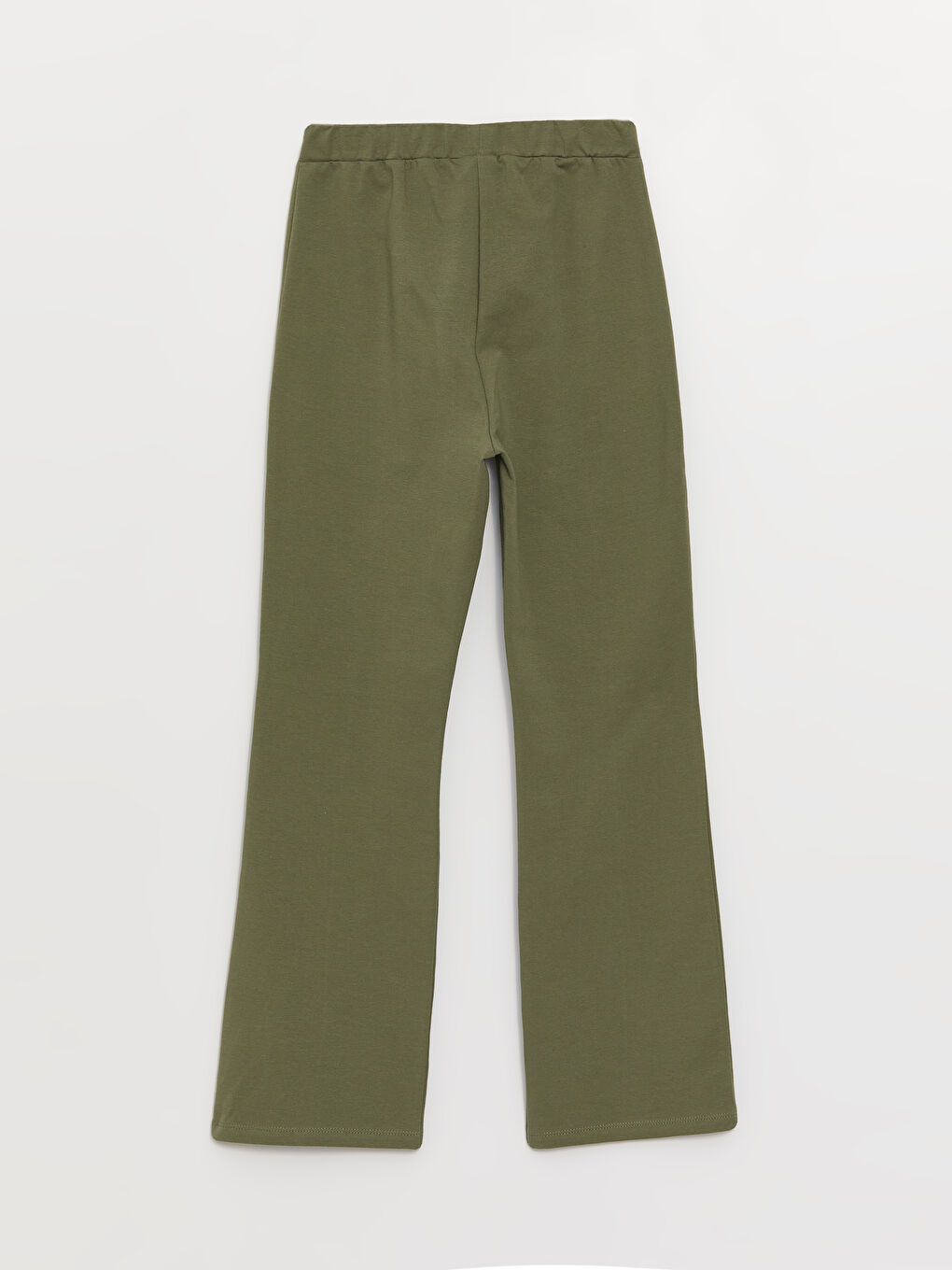 Yeşil Beli Lastikli Basic İspanyol Paça Kız Çocuk Tayt-1