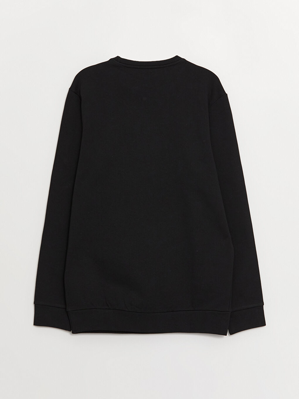 Siyah Bisiklet Yaka Uzun Kollu Erkek Sweatshirt-6