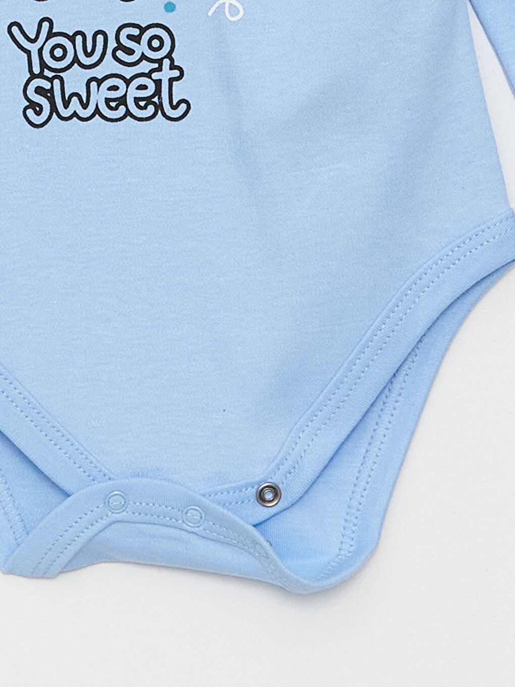 Mavi Bisiklet Yaka Uzun Kollu Baskılı Erkek Bebek Çıtçıtlı Bodysuit  2'li-5