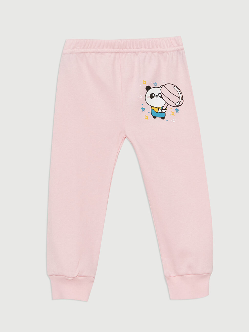 LUGGİ BABY Pembe Beli Lastikli Kız Bebek Pijama Alt 2'li - 1