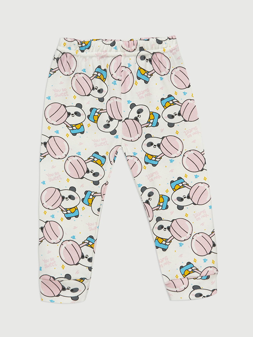 LUGGİ BABY Pembe Beli Lastikli Kız Bebek Pijama Alt 2'li - 2