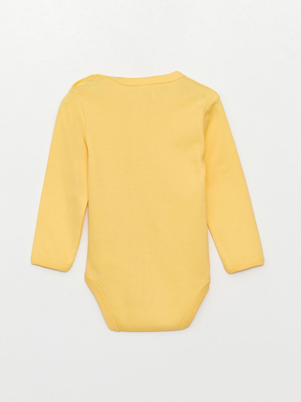Sarı Bisiklet Yaka Uzun Kollu Baskılı Erkek Bebek Çıtçıtlı Bodysuit  2'li-3