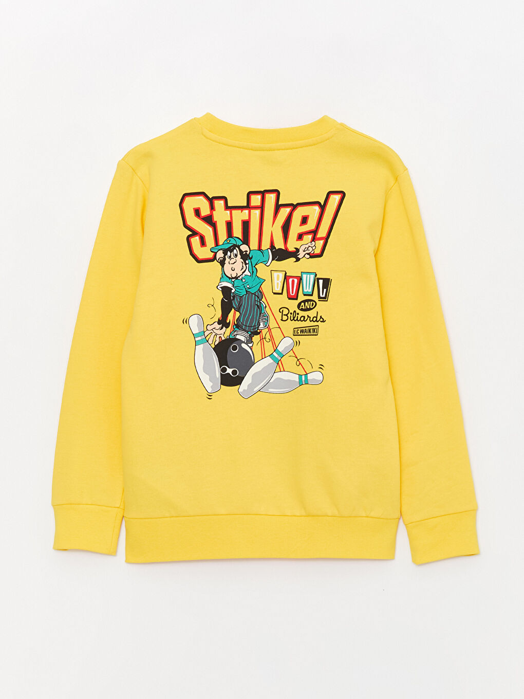 LCW Kids Sarı Bisiklet Yaka Nostaljik Maymun Baskılı Uzun Kollu Erkek Çocuk Sweatshirt - 7