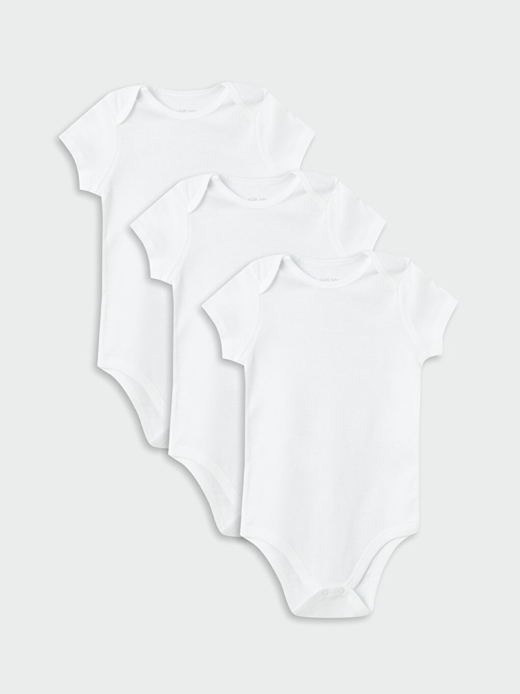 Ekru Bisiklet Yaka Basic Erkek Bebek Çıtçıtlı Bodysuit 3'lü