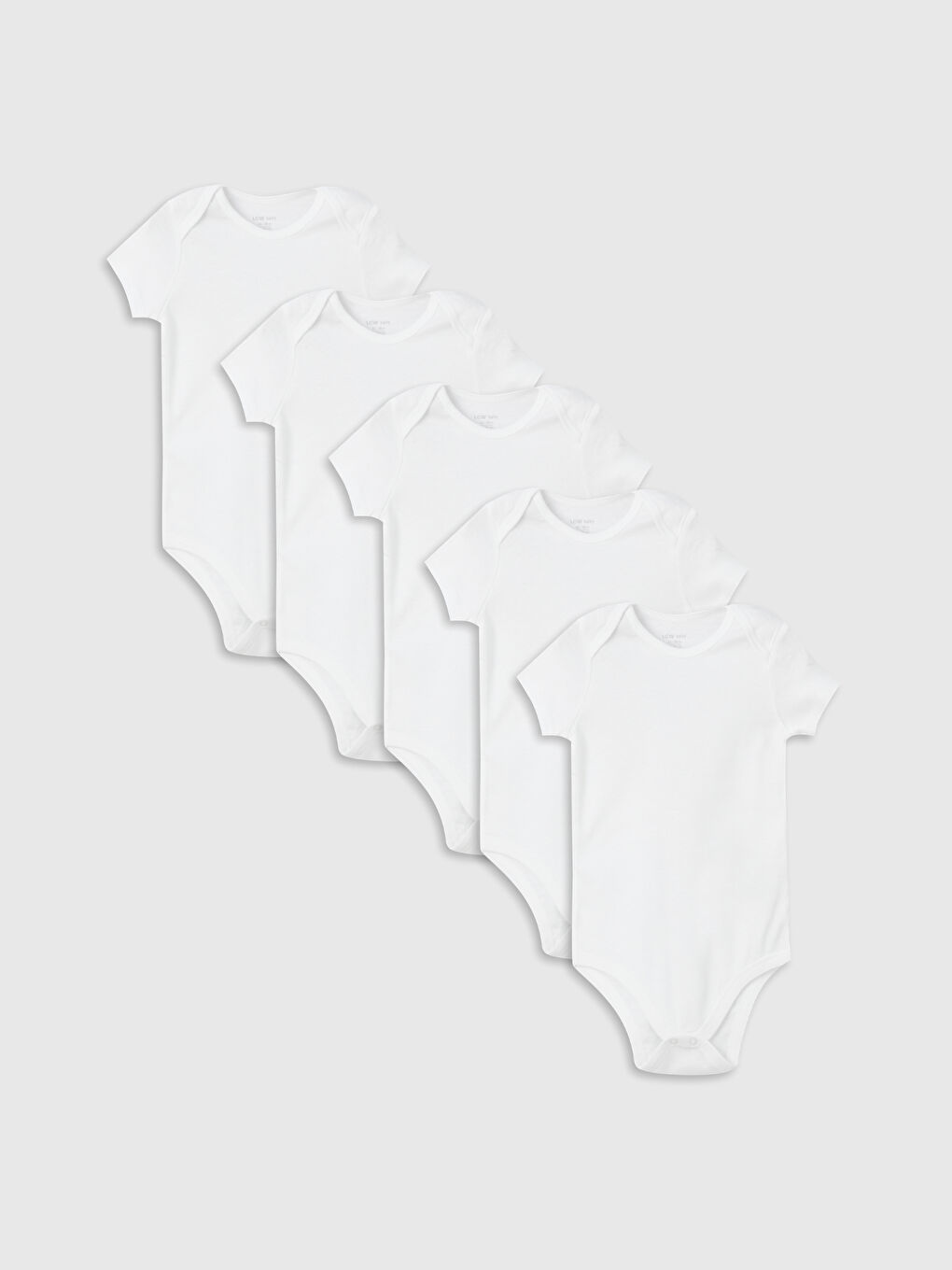 Ekru Bisiklet Yaka Basic Erkek Bebek Çıtçıtlı Bodysuit 5'li