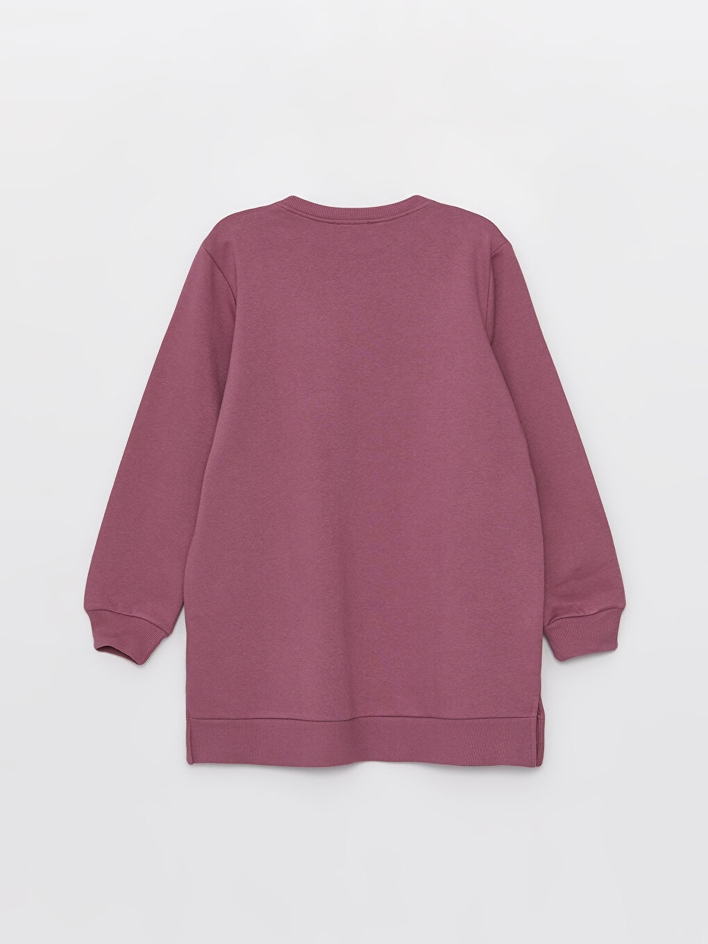 LCW Modest Pudra Pembe Bisiklet Yaka Düz Kadın Kalın Sweatshirt Tunik - 6