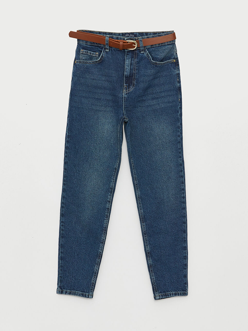Belted Mom Fit Women's Jeans-5