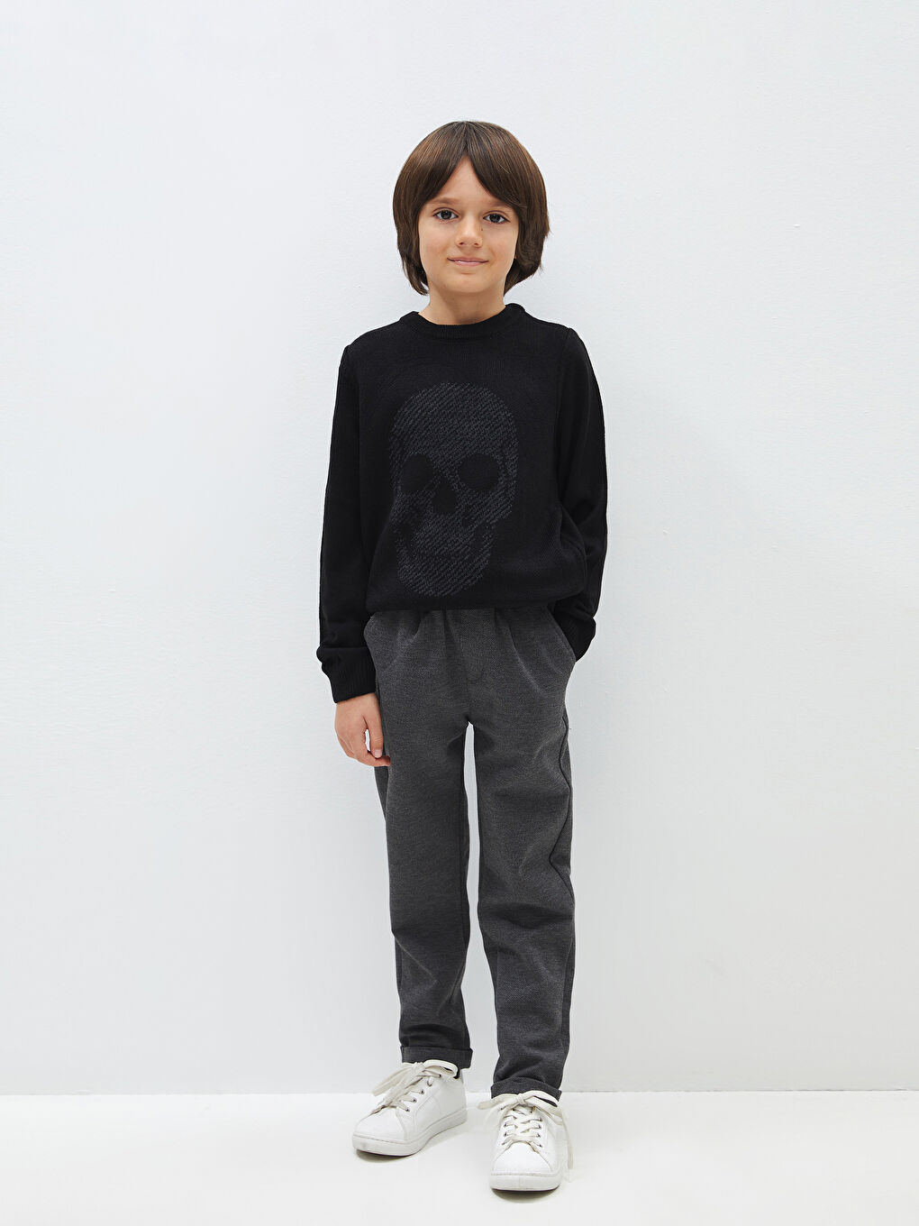 Antrasit Beli Lastikli Erkek Çocuk Pantolon