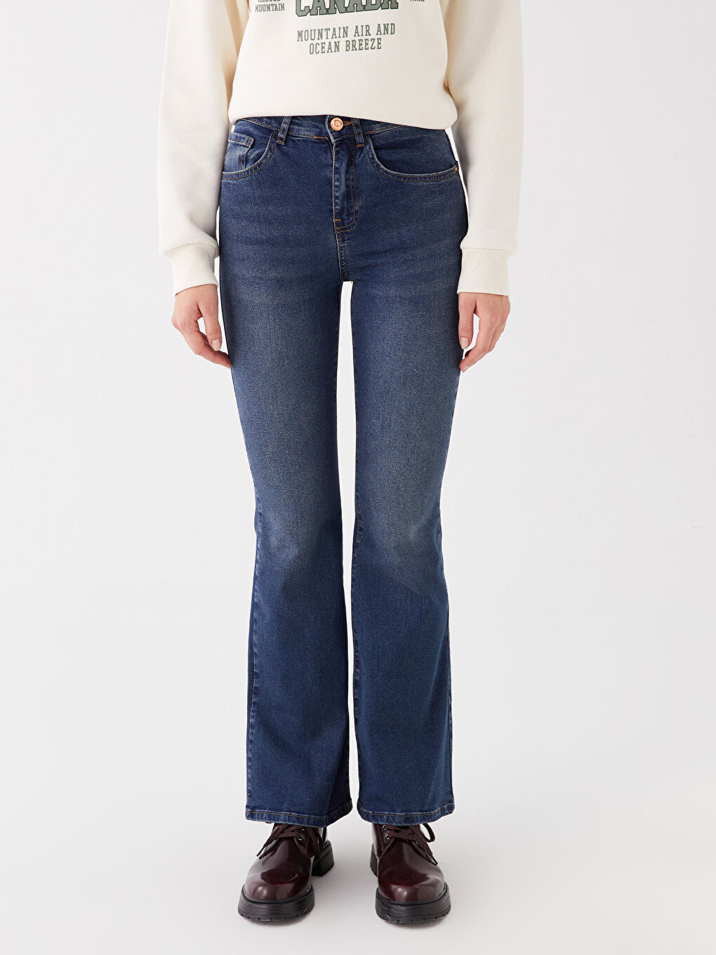 İndigo Mars Flare Kadın Jean Pantolon-3