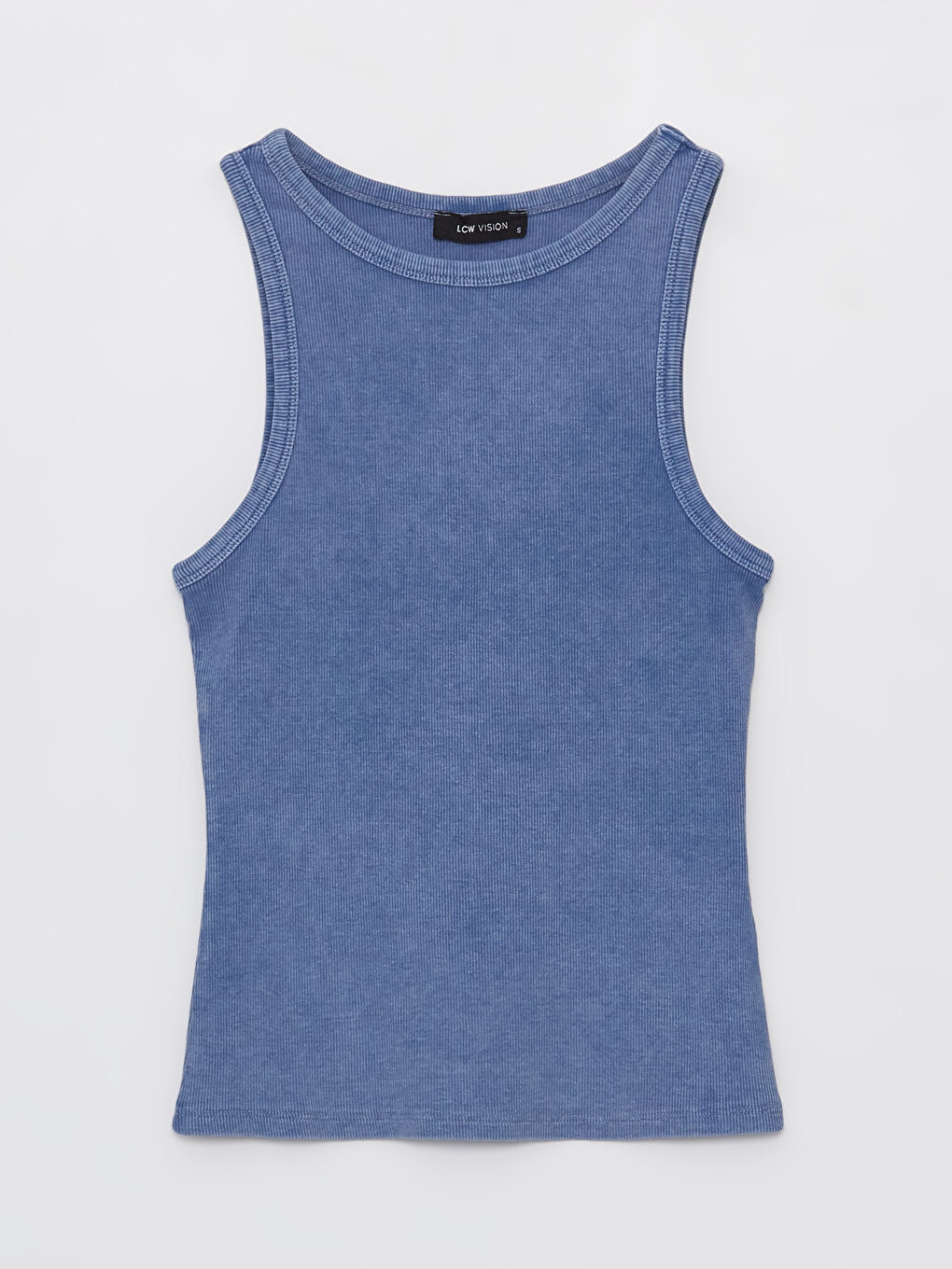 İndigo Kadın Bisiklet Yaka Düz Atlet-5