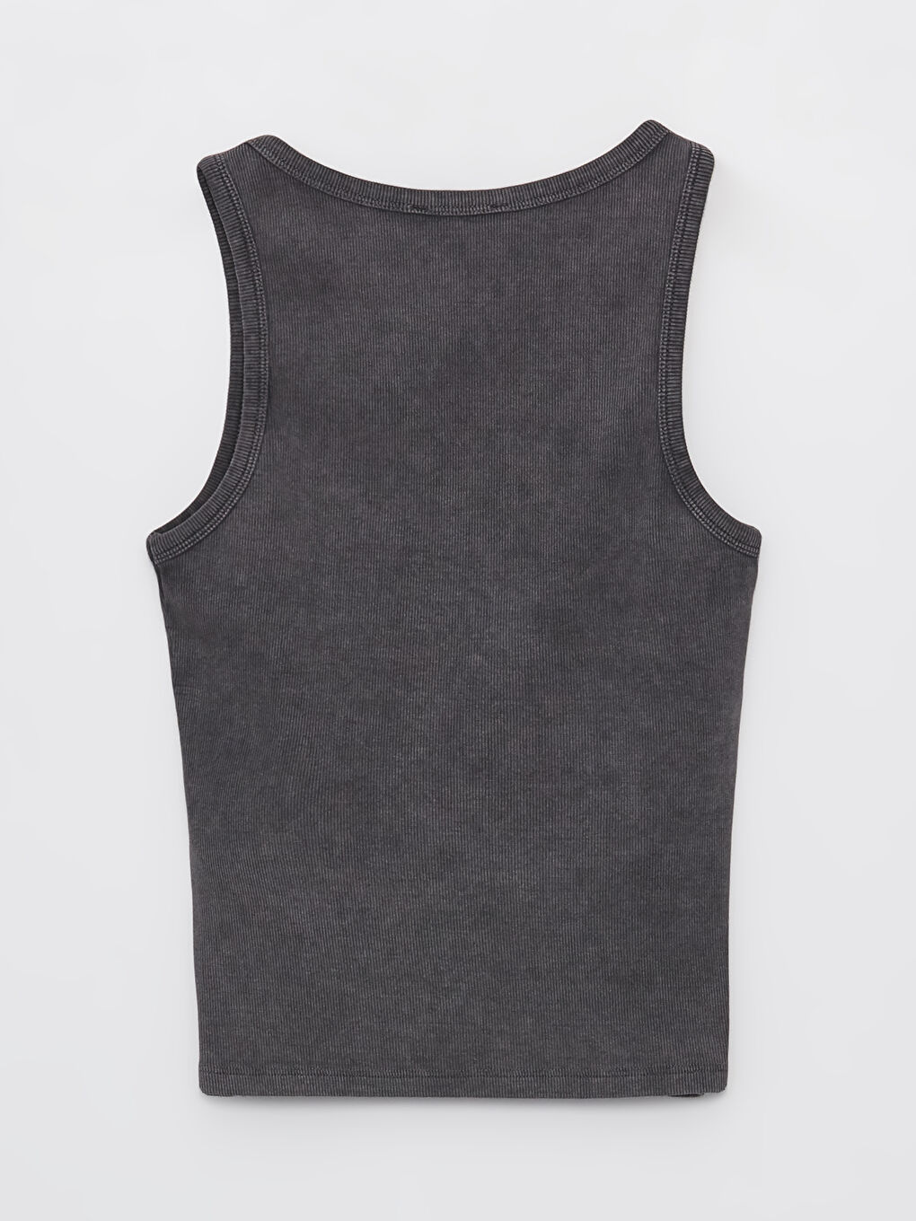 Antrasit Kadın Bisiklet Yaka Düz Atlet-6