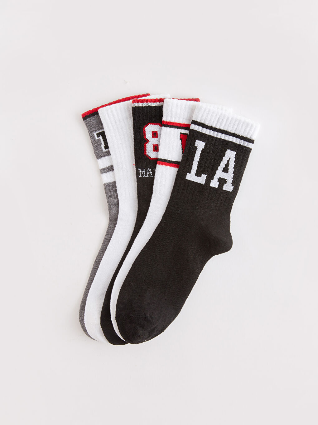 Karışık Desenli Erkek Çocuk Soket Çorap 5'li-1