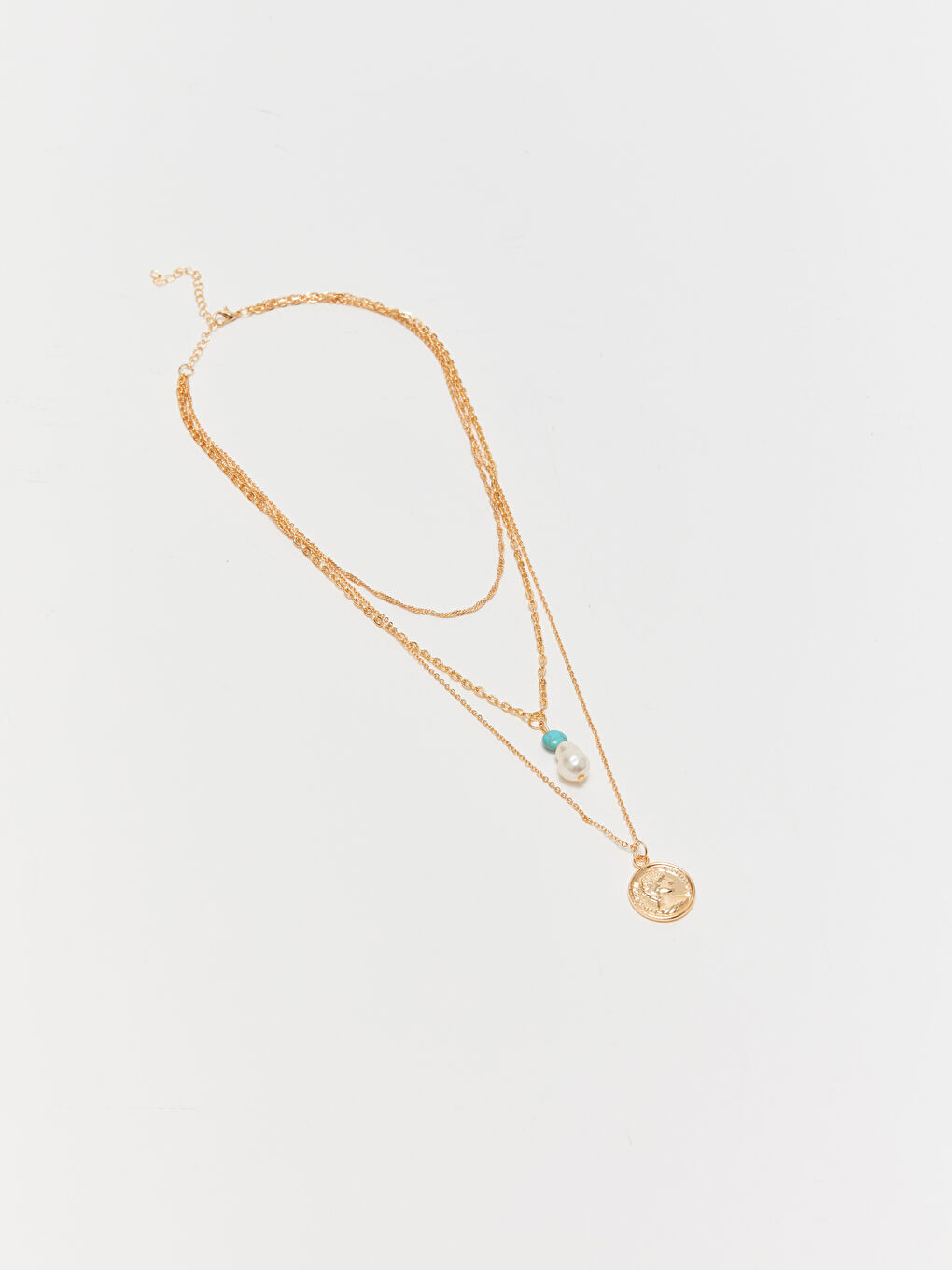 Karışık Boncuklu Kadın Zincir Kolye