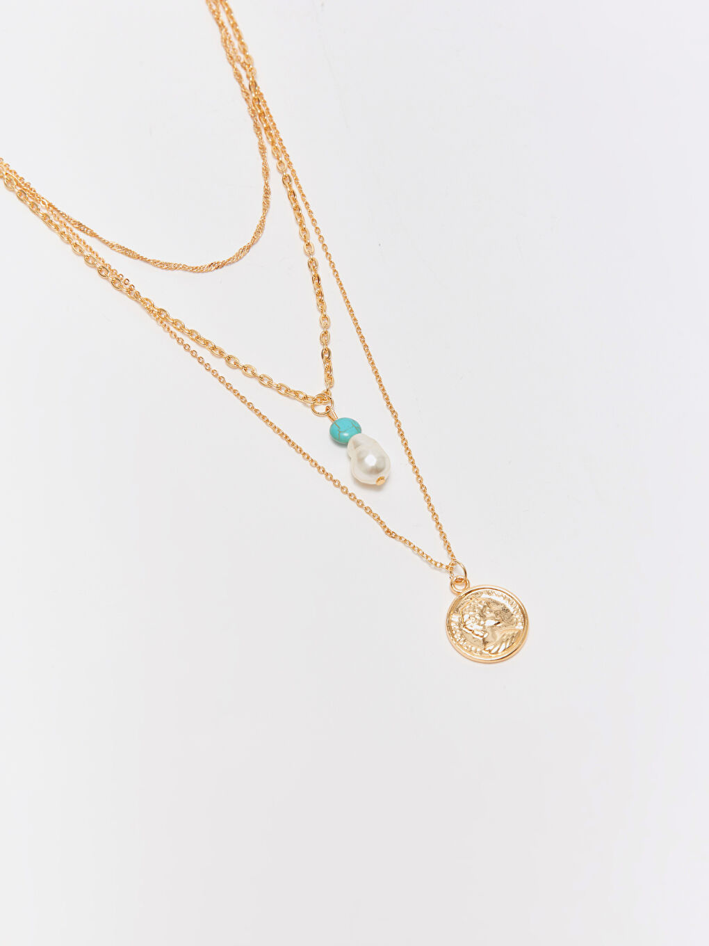 Karışık Boncuklu Kadın Zincir Kolye-1