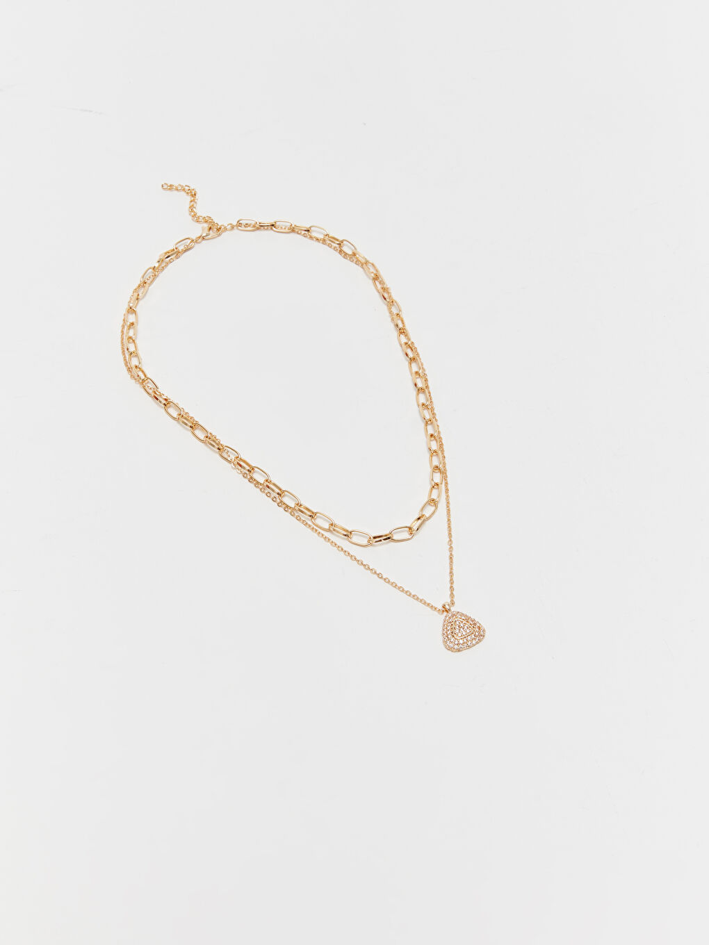 Karışık Parlak Taşlı Kadın Zincir Kolye