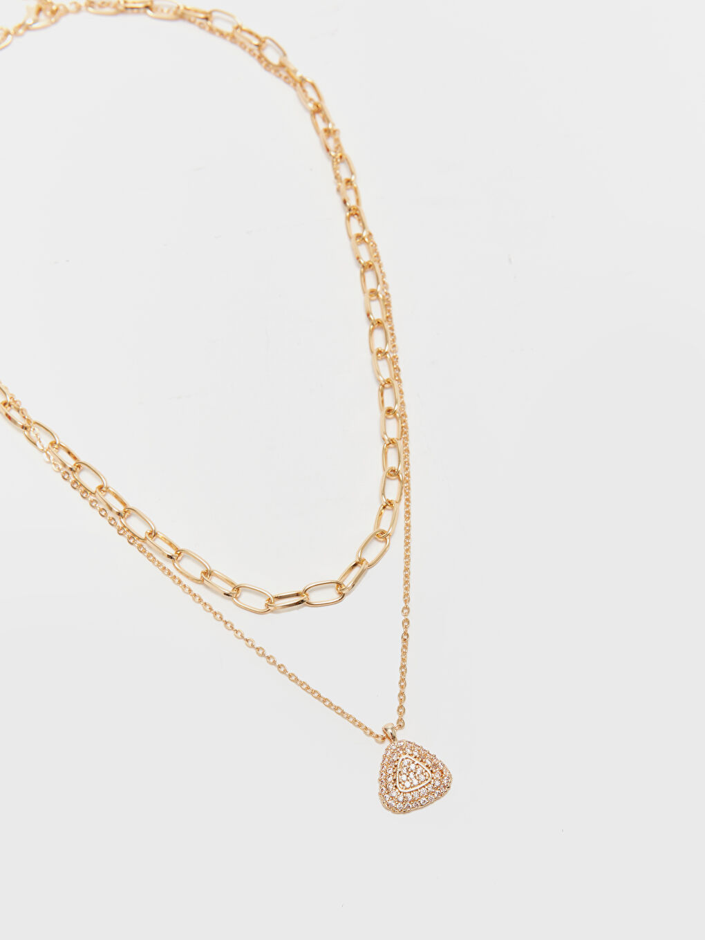 Karışık Parlak Taşlı Kadın Zincir Kolye-1