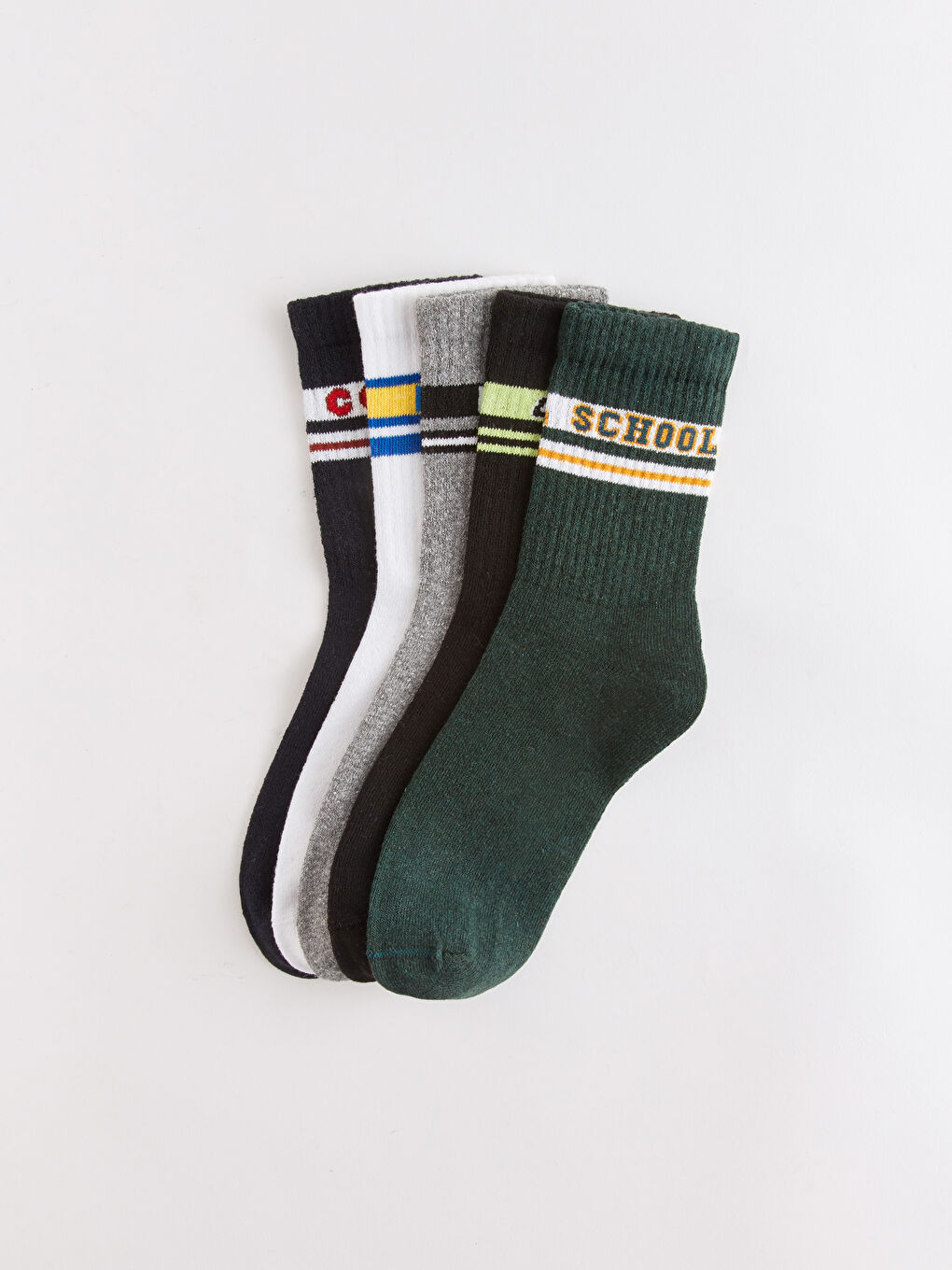 Karışık Desenli Erkek Çocuk Soket Çorap 5'li-1