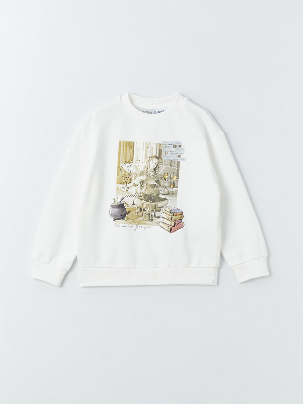 LCW Kids Ekru Bisiklet Yaka Harry Potter Baskılı Uzun Kollu Kız Çocuk Sweatshirt - 2