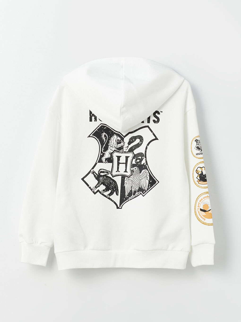 LCW Kids Ekru Harry Potter Baskılı Uzun Kollu Kız Çocuk Hoodie - 1