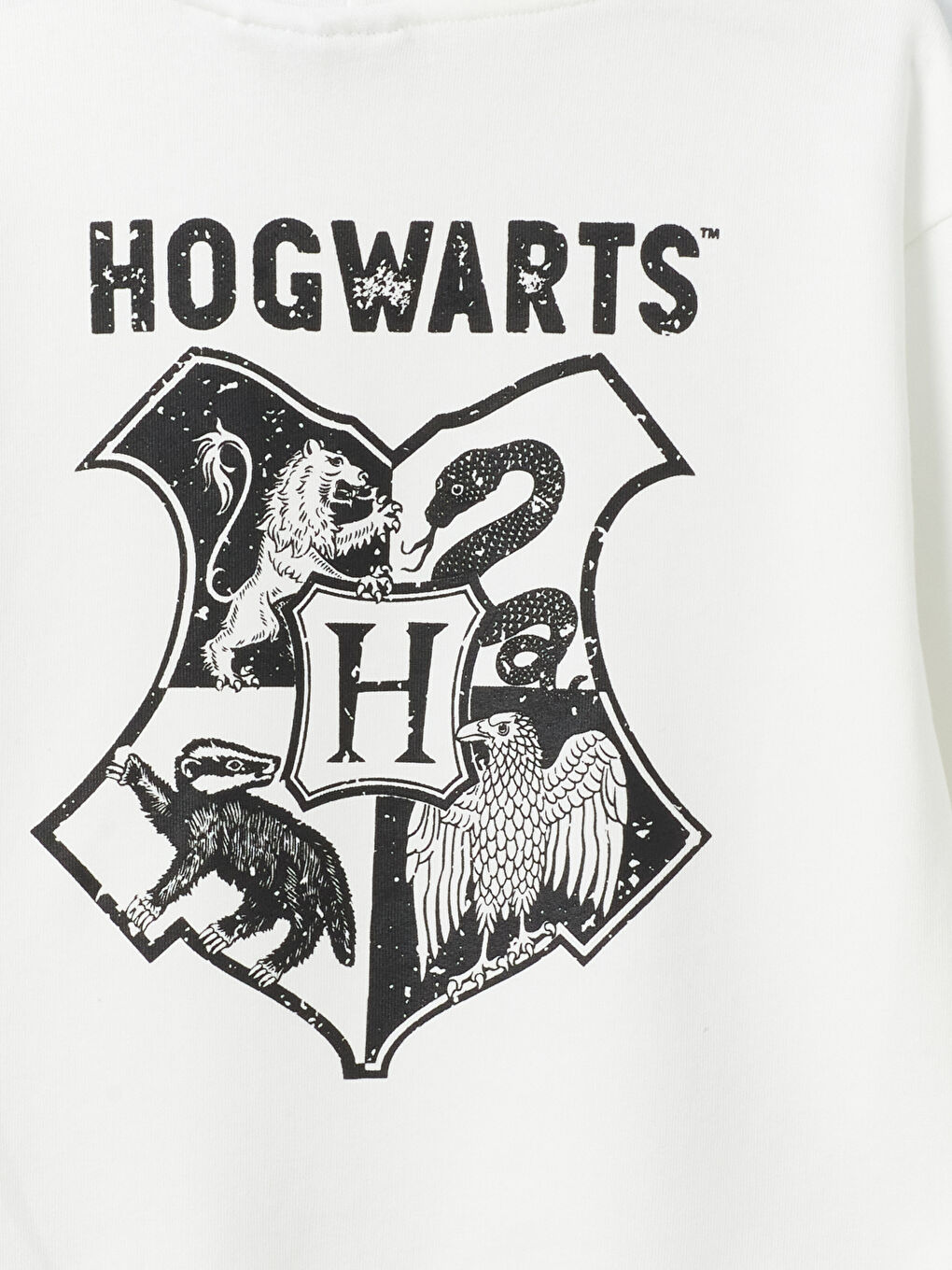 LCW Kids Ekru Harry Potter Baskılı Uzun Kollu Kız Çocuk Hoodie - 4