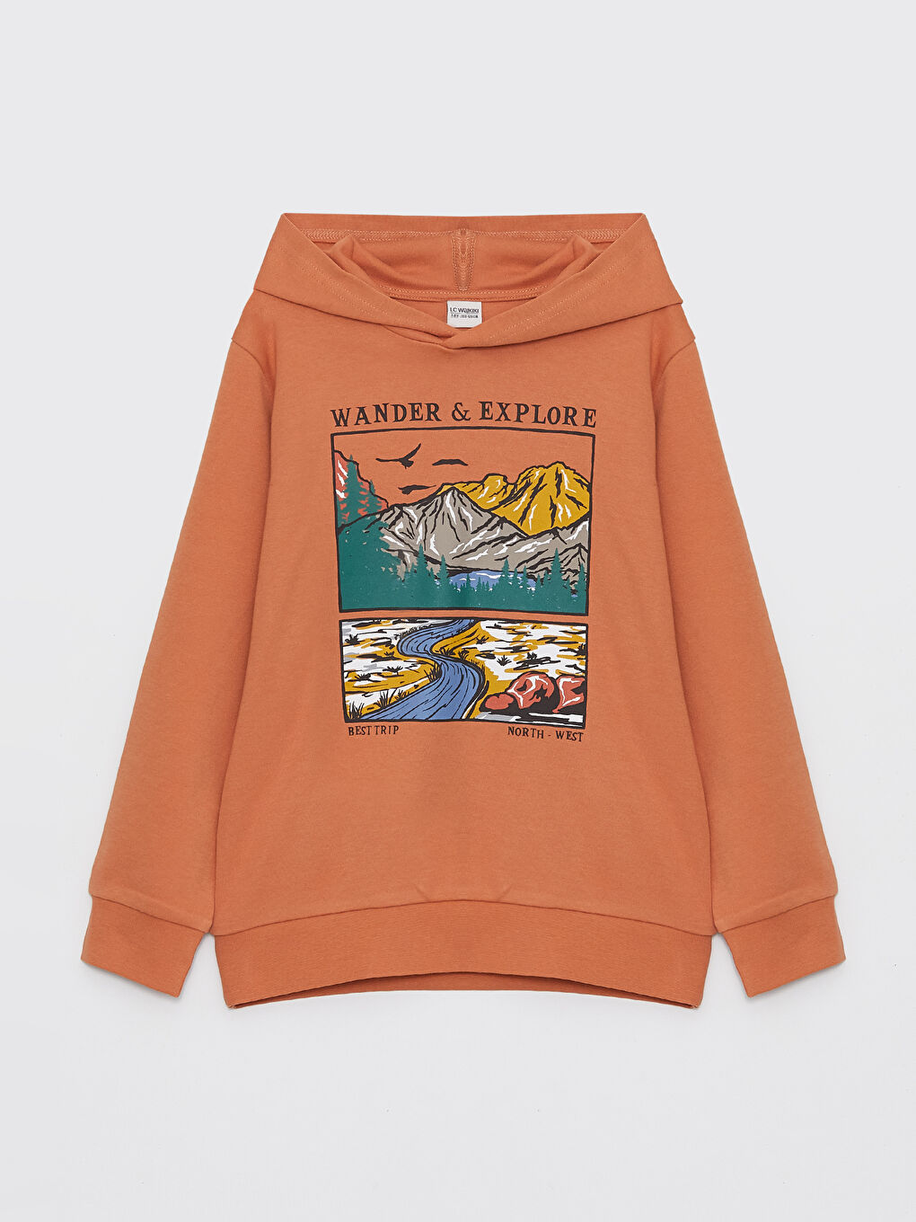 LCW Kids Hooded Printed Long Sleeve Boys' T-Shirt -W3J537Z4-VZY