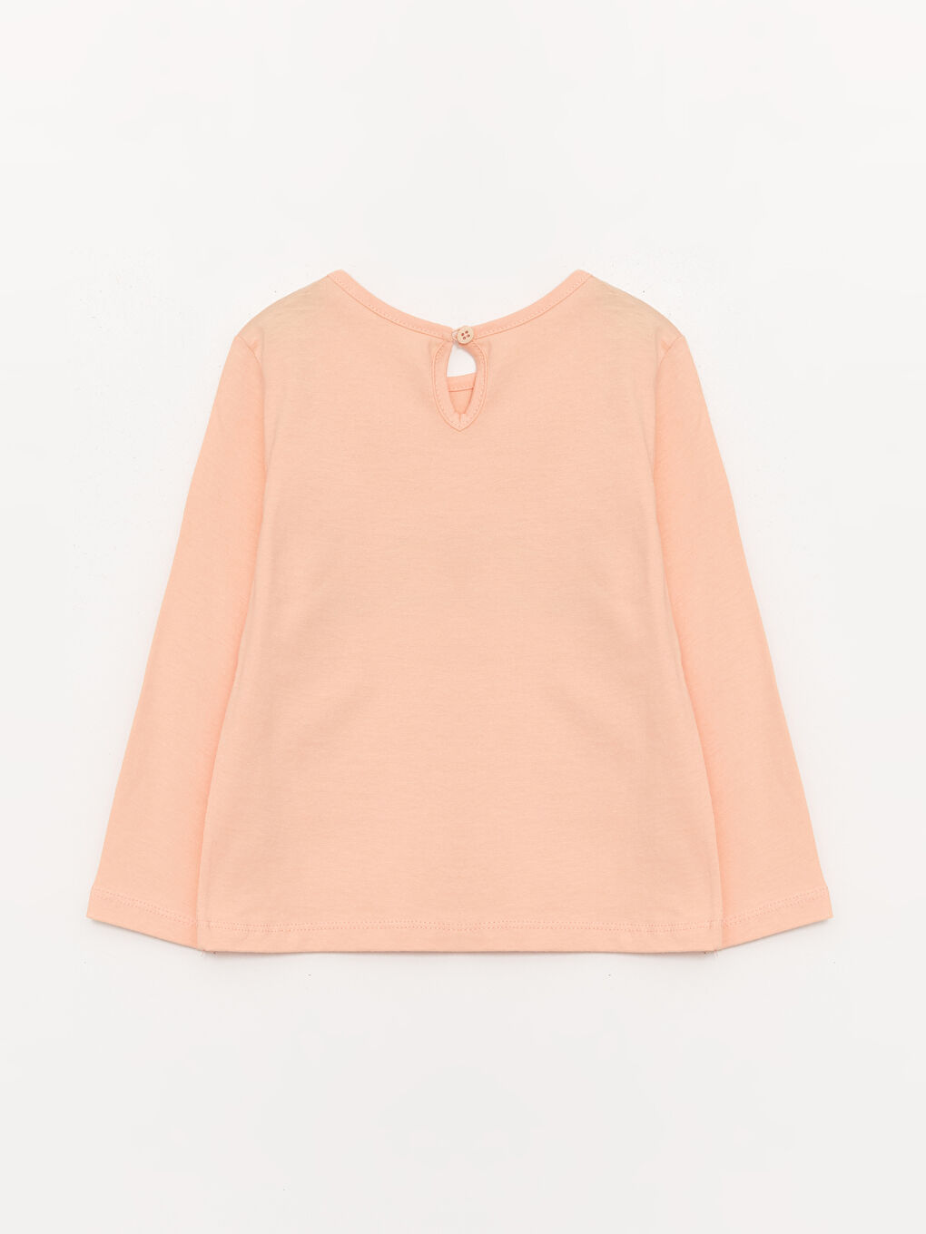 Bej Bisiklet Yaka Uzun Kollu Baskılı Kız Bebek Tişört-4