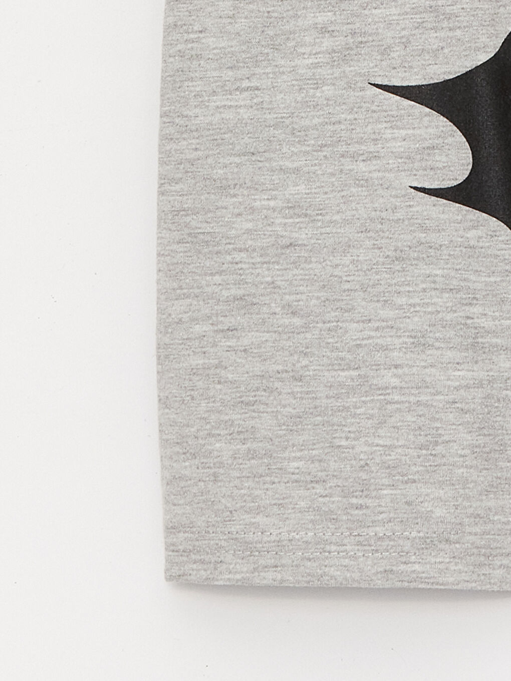 Gri Bisiklet Yaka Batman Baskılı Kısa Kollu Erkek Çocuk Tişört-2