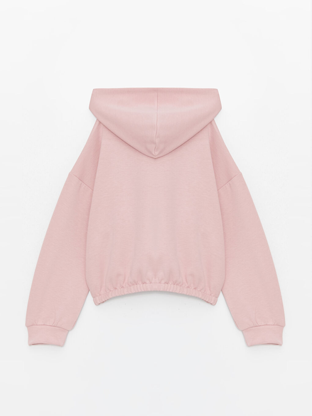 LCW Kids Mat Pembe Kapüşonlu Baskılı Uzun Kollu Kız Çocuk Fermuarlı Sweatshirt - 1