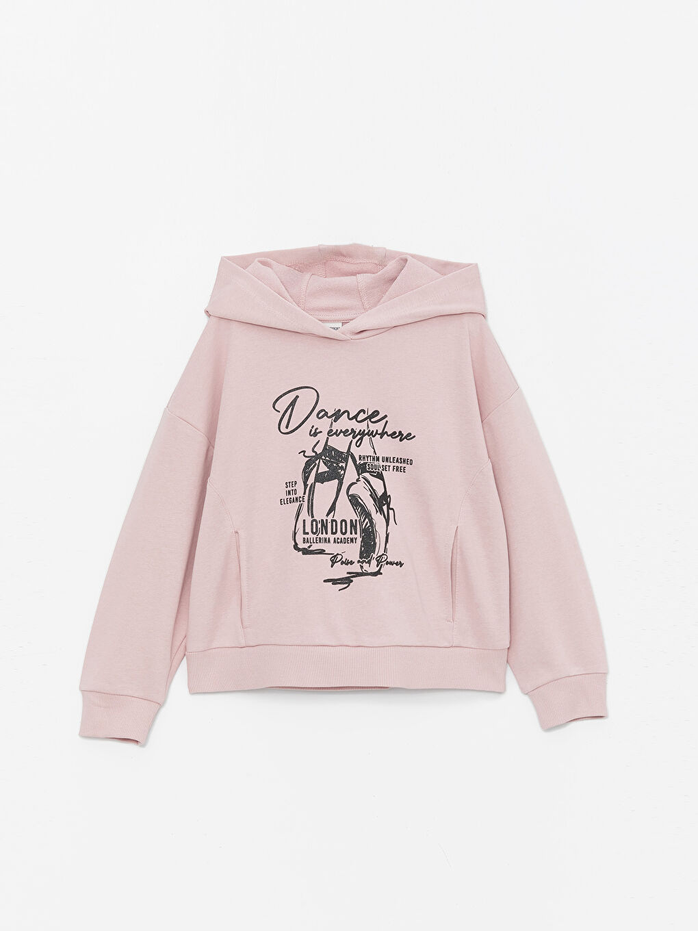 LCW Kids Mat Pembe Baskılı Uzun Kollu Kız Çocuk Hoodie ve Eşofman Altı - 1