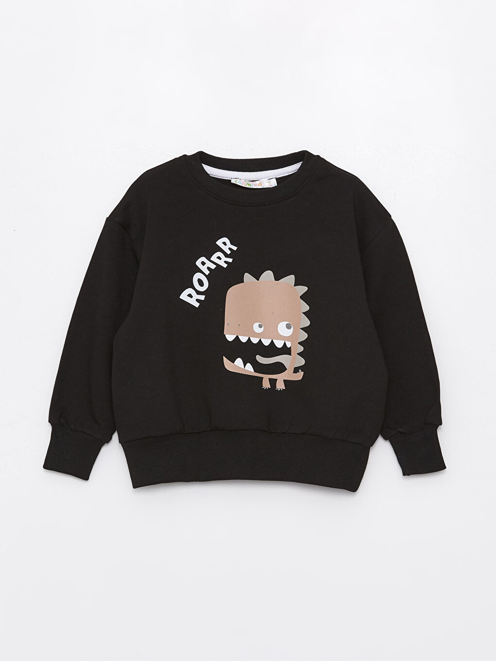 Siyah Bisiklet Yaka Uzun Kollu Erkek Bebek Sweatshirt 2'li-1