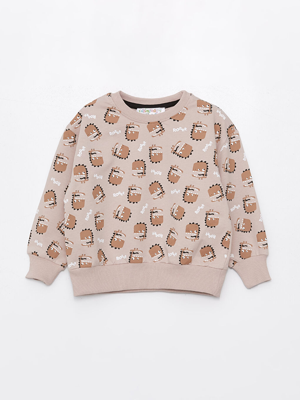 Siyah Bisiklet Yaka Uzun Kollu Erkek Bebek Sweatshirt 2'li-3