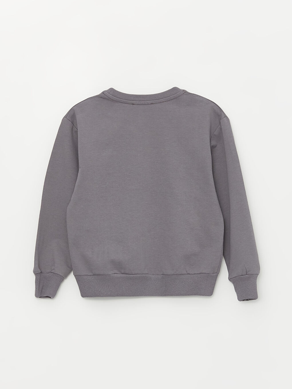 Gri Bisiklet Yaka Uzun Kollu Erkek Çocuk Sweatshirt ve Eşofman Alt 2'li Takım-3