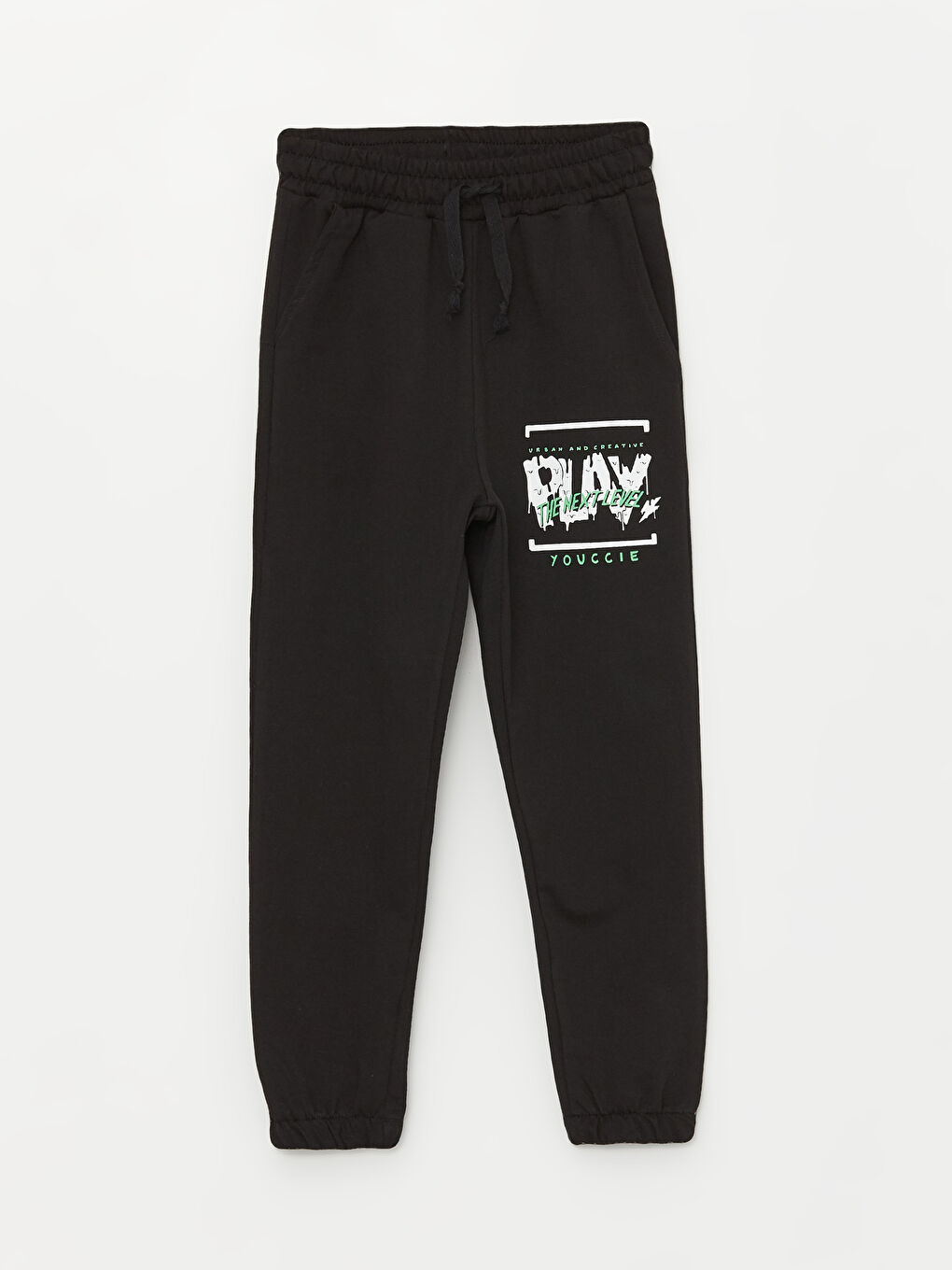 Siyah Bisiklet Yaka Uzun Kollu Erkek Çocuk Sweatshirt ve Eşofman Alt 2'li Takım-2