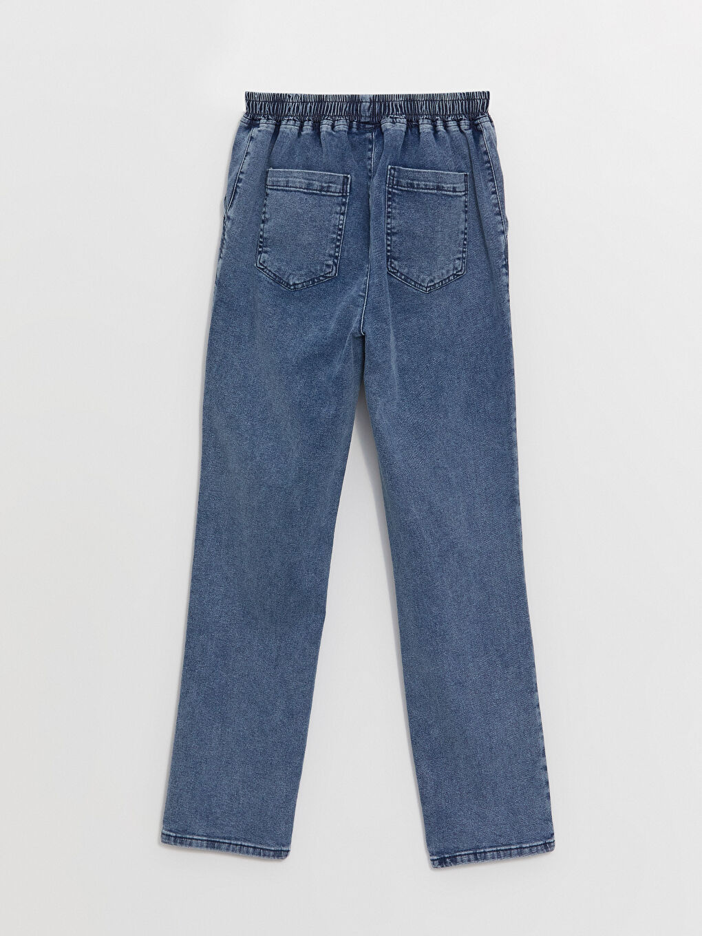 LCWAIKIKI Basic Orta İndigo Rodeo Beli Lastikli Straight Fit Kadın Jean Pantolon - 6