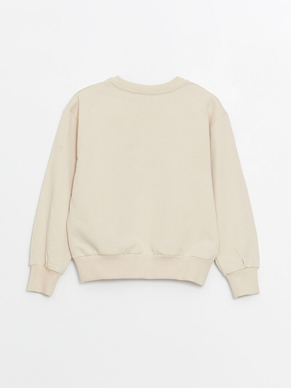 Bej Bisiklet Yaka Uzun Kollu Erkek Çocuk Sweatshirt ve Eşofman Alt 2'li Takım-2