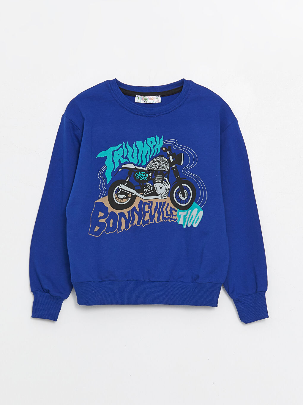 Mavi Bisiklet Yaka Uzun Kollu Erkek Çocuk Sweatshirt ve Eşofman Alt 2'li Takım-1